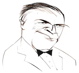 Ferde Grofé, American composer, arranger and pianist; caricature